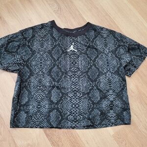 Girls JORDAN Black Snake Print T-Shirt